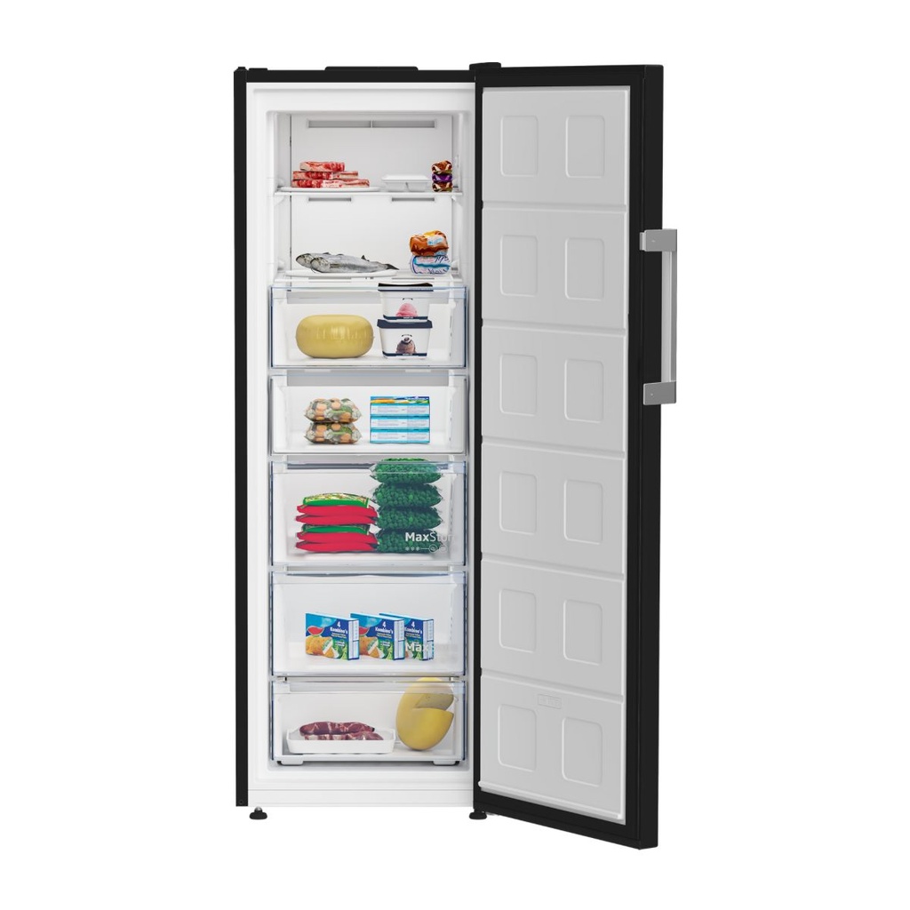 UPRIGHT FREEZER - B3RFNE294XS - Beko 7 Drawer Upright 291 Liter - Net 260 Liter - No Frost - Display Digital - Silver