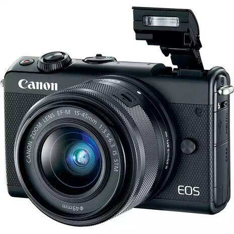 Canon EOS M100 Camera, 24.2 MP, 15-45mm Lens, Black