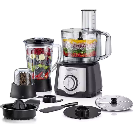 Black & Decker Food Processor 600 Watt, Multi function, Black FX650