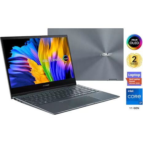 Asus Laptop Zenbook Flip 13 UX363EA-OLED007W, 11th, Intel Core I7-1165G7, 16GB RAM, 1TB SSD M2, intel Iris Xe Graphics, 13.3-inch OLED FHD Display, Windows 11, Gray