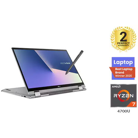 Zenbook Flip 15 Laptop UM562IQ-EZ007T,Asus AMD R7-4700U, 16GB RAM, 1TB M2 SSD, NVIDIA MX350 2GB, 15.6" FHD Touch Display, Windows 10, Silver