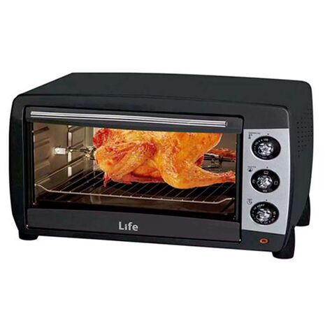 life Electric Oven 45 Liter with grill & fan, 2000 Watt, Black LO828