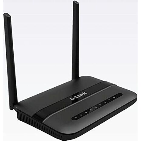 D-Link N300 Wireless ADSL2+ Modem Router, 4 Ports, Black- DSL-124