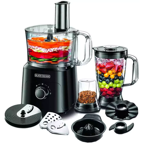 Black & Decker Food Processor 750 Watt, Multi function, Black FX775.01