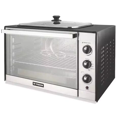 Fresh Electric Oven 48 liters Top Tray with Top Tray & grill & fan, 3000 Watt, Black FR-48-TT