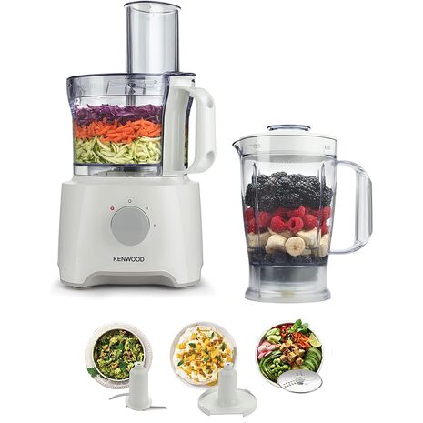 Kenwood Multipro Compact Food Processor, 800 Watt, 2.1 Liter, White - FDP301WH