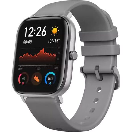 AMAZFIT GTS A1914 smart Watch, anti-fingerprint coating touch screen, 220mAh battery, bluetooth, GPS and health tarcker, 187 mm long, 20mm Strap Width, gray