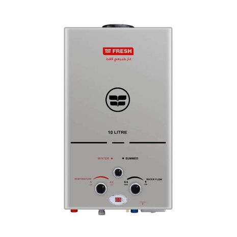 Fresh Spa Gas Water Heater, 10 Liter, Digital, Stainless With Adapter