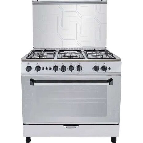 Fresh High Cast Cooker, 90 x 60 cm, 5 Burners, Cast Iron, Stainless