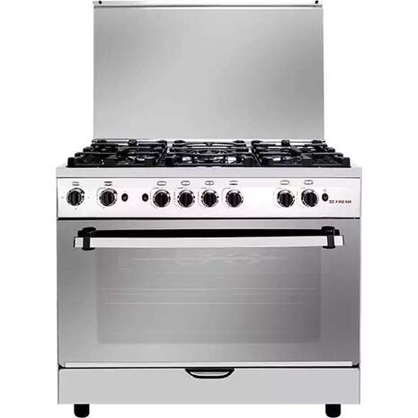 Fresh High Cast Cooker, 90 x 60 cm, 5 Burners, Cast Iron, Stainless