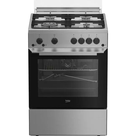 Beko Gas Cooker, 4 Burners, 60 cm, FSHT61111GX - Silver