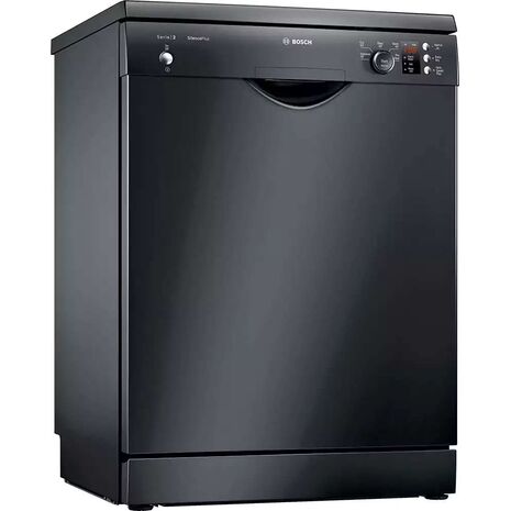 Bosch Dishwasher 12 Place Settings, 60 cm, 5 Programs, Digital, Black, SMS25AB00G