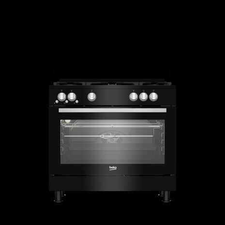 Beko Freestanding Cooker (Fan-assisted Gas, 90 cm) GGR 15325 FX NB