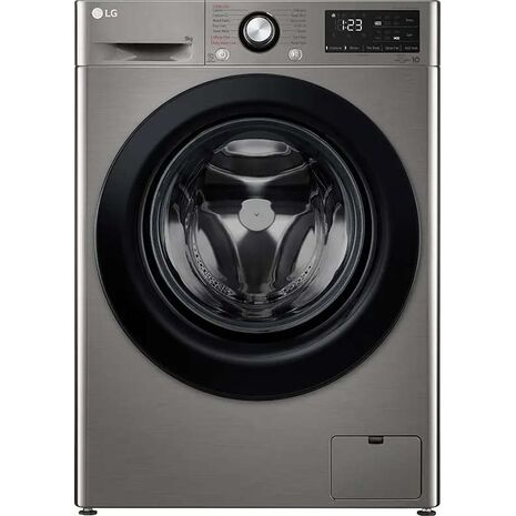LG Front Loading Washing Machine, 8 kg, 10 Programs, Inverter, Silver, F4J3TMG5P