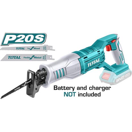 TOTAL CORDLESS RECIPROCATING Li-ion 20V (TRSLI1151) for cutting Wood, Metal and Plastic