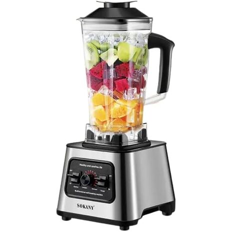 Sokany SK‑3333N Blender – 3L Capacity – 6600W – 3-in-1 – Heat-Resistant Jar