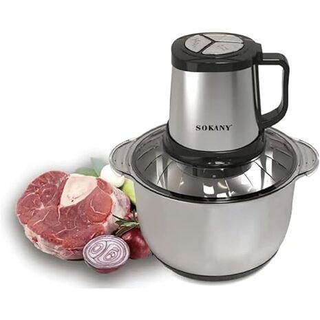 Sokany SK-7015A Stainless Steel Food Chopper – 5L, 800W + 1 Extra Blade